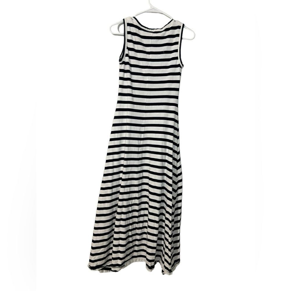 J Crew High-Low Maxi Dress Blue White Stripe Sleeveless Women's XS - Picture 5 of 9